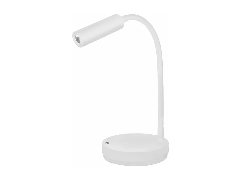 Beneito Faure LED-Stiel-Tischlampe – 5 W, warmes Licht, für Schreibtisch, Lesen und Nachttisch, kabelloses Laden, verstellbarer Kopf – weiße Farbe