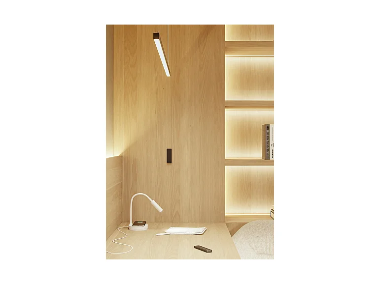 Lampe LED Stem Beneito Faure 5W, lumière chaude, tête orientable, sans fil, idéale bureau, lecture ou chevet blanc