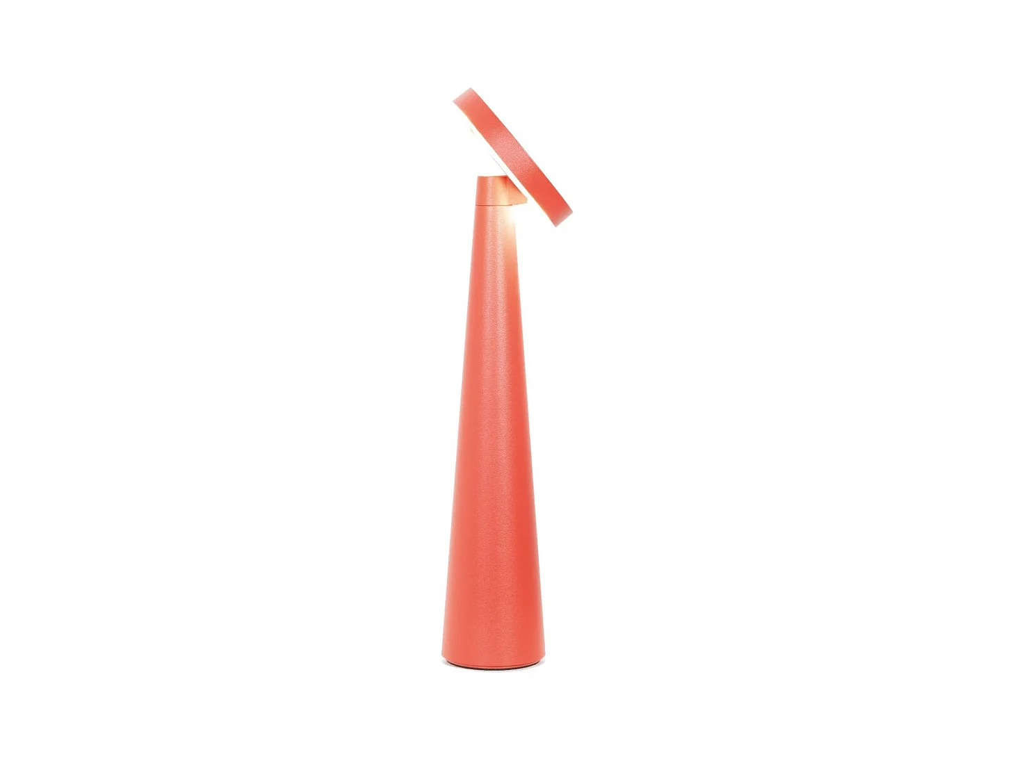 Lampe de table LED Zafferano Angelina rouge, rechargeable sans fil, tête réglable, tactile, pour déco moderne originale