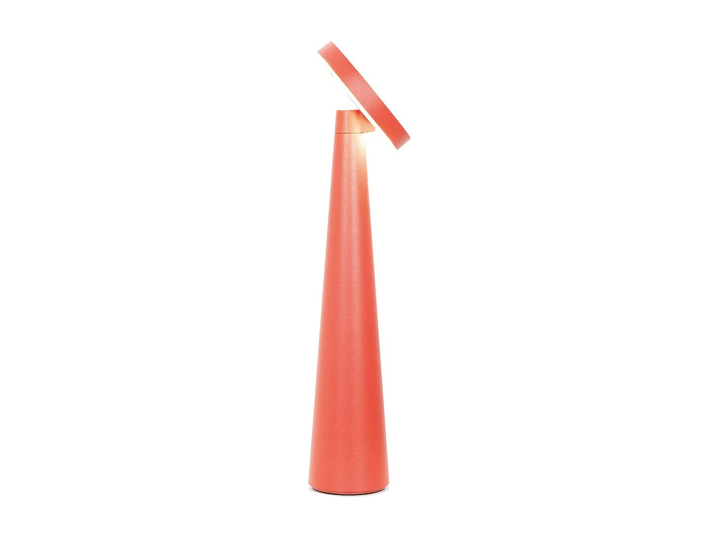 Lampe de table LED Zafferano Angelina rouge, rechargeable sans fil, tête réglable, tactile, pour déco moderne originale