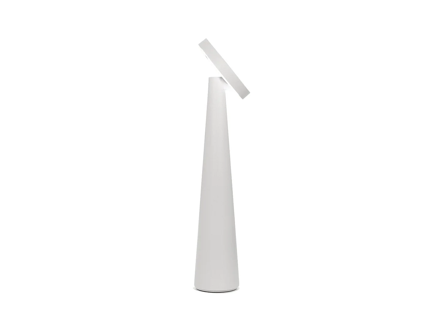 Lampe de table LED Zafferano Angelina gris clair, rechargeable sans fil, tête réglable, tactile, design sobre et chic