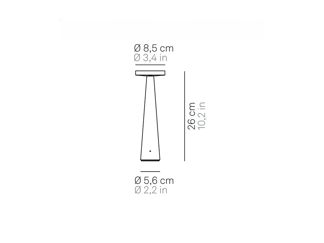 Zafferano Angelina wiederaufladbare Tischlampe - kabellos, schwenkbarer Kopf, Touch-Steuerung, modernes Design für den Innenbereich - Hellgrau