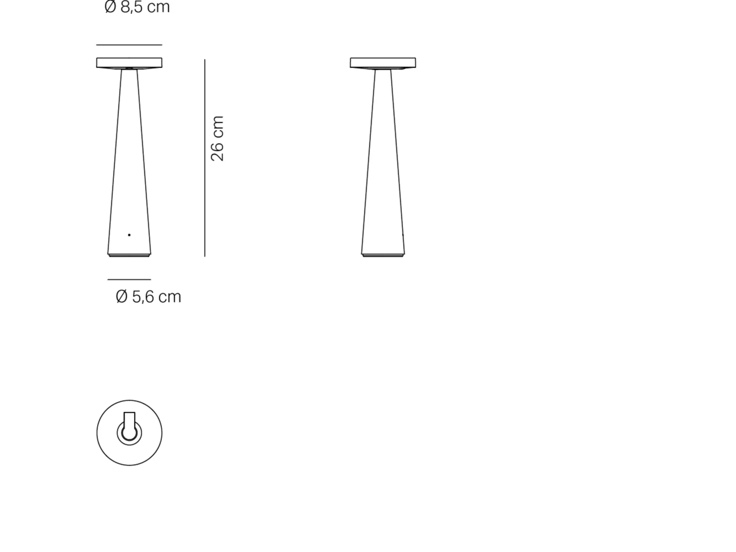 Lampa stołowa Zafferano Angelina z akumulatorem - bezprzewodowa, głowica obrotowa, sterowanie dotykowe, nowoczesny design do wnętrz - jasnoszara
