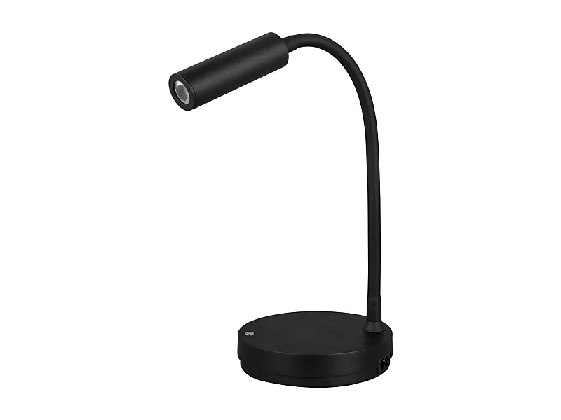 Lampe LED Stem Beneito Faure 5W, lumière chaude, tête orientable, sans fil, idéale bureau, lecture ou chevet noir