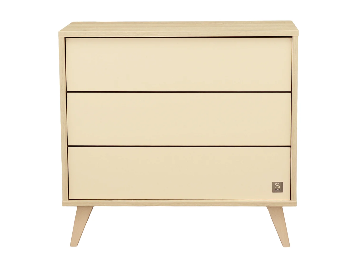 Commode 3 tiroirs sur pieds bois obliques MELINEE - Sauthon