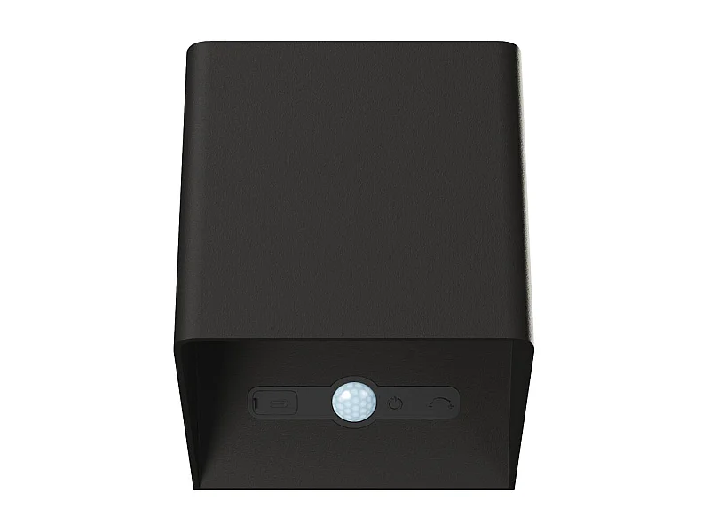 Applique LED sans fil Beneito Faure Lek Sensor 6W, détecteur mouvement, USB-C, IP54, plafonnier mural noir