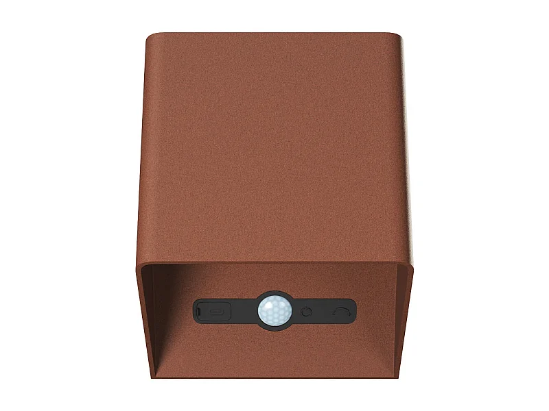 Beneito Faure LED-wandlamp op batterijen met Lek Sensor bewegingssensor - 6W, 3000K, USB-C opladen, IP54 - Corten wandplafondlamp