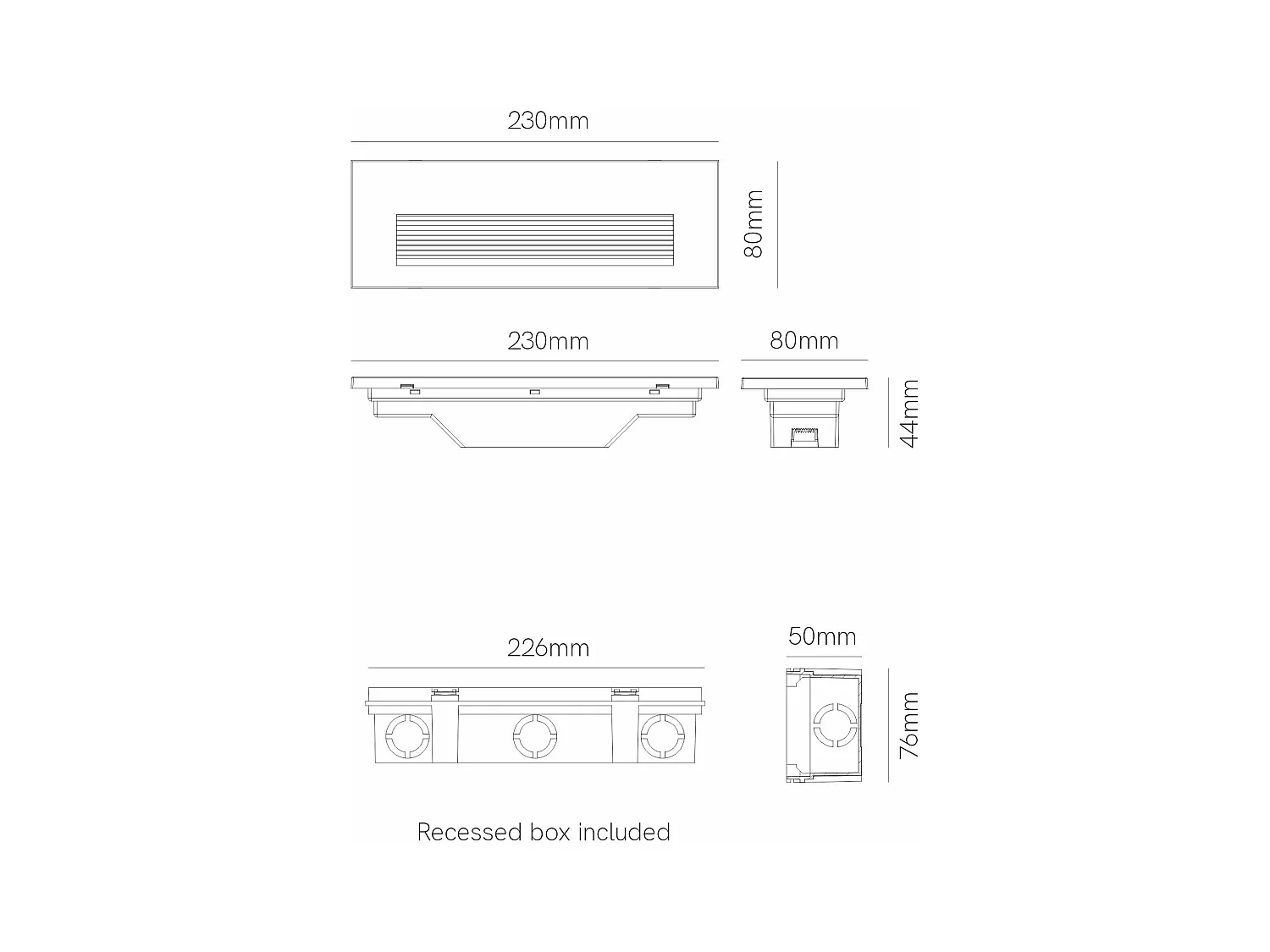 Applique LED encastrable Beneito Faure Tween 5W CCT, lumière réglable, design sobre, idéale pour marches corten