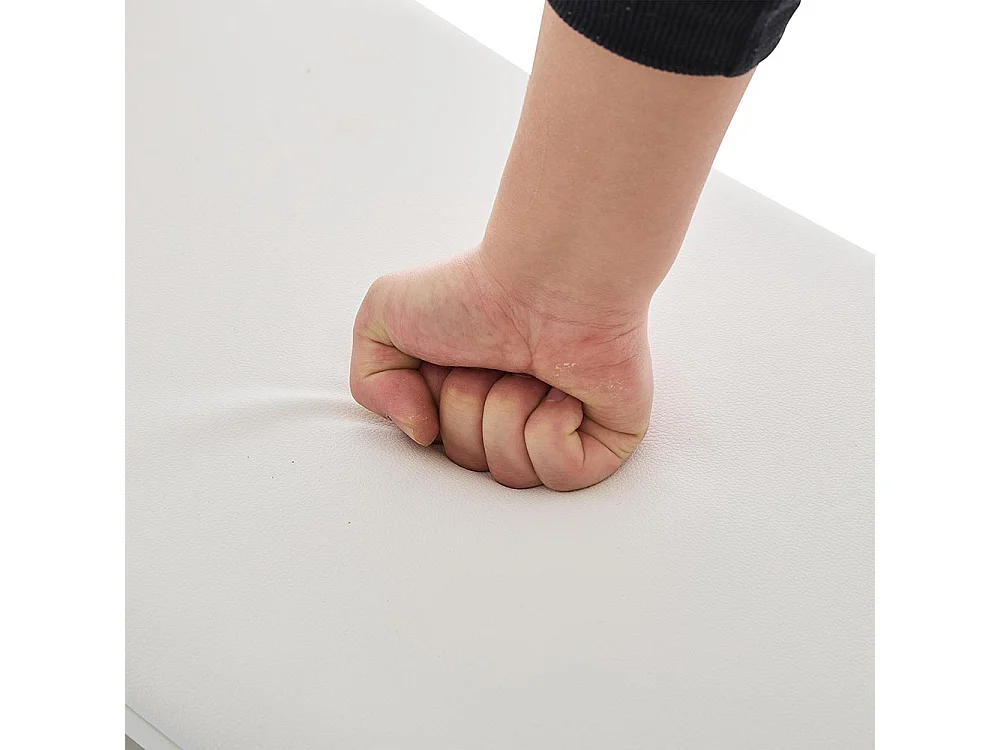 Meuble à chaussures brillante étagère à plusieurs niveaux avec siège rembourré banc avec armoire accessoires dorés blanc