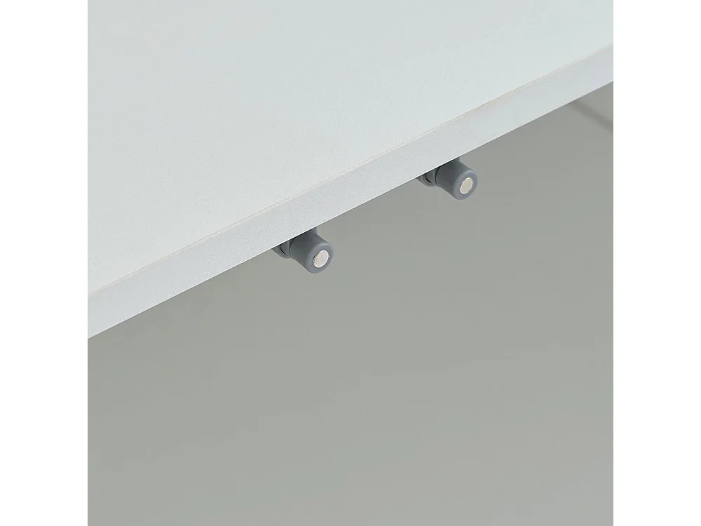 Buffet avec 3 portes brillante ouverte et fermée éclairage LED sur socle blanc