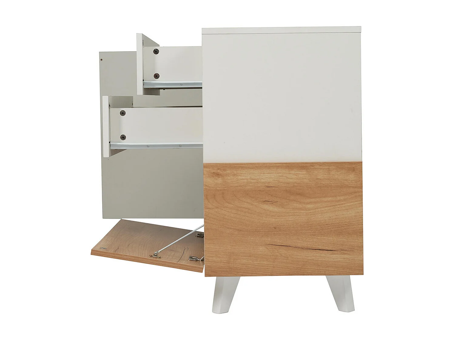 Buffet brillant couleur bois d'origine avec espace de rangement buffet de salle à manger blanc