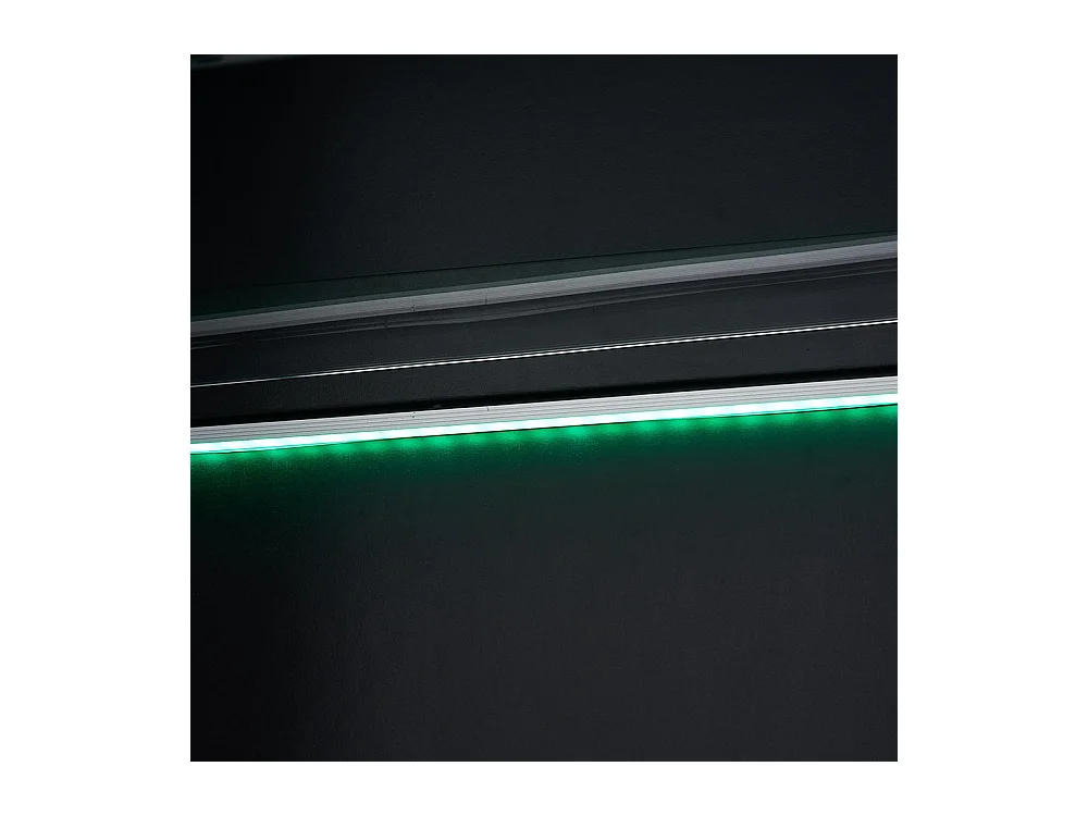 Vitrine avec portes brillantes 3 étagères vitrées en verre éclairées par LED vitrines pour objets de collection armoires à parfum bibliothèques noir