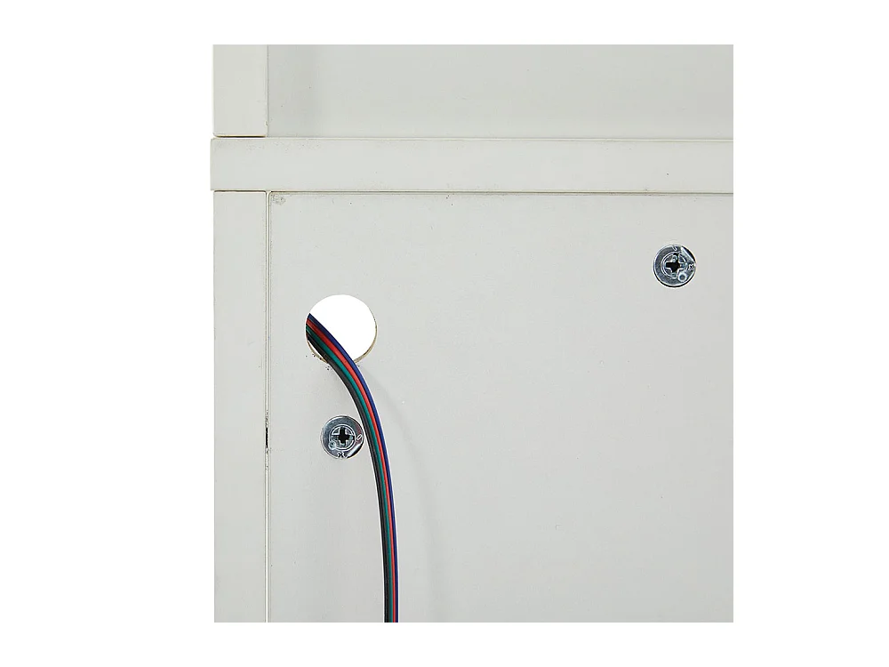 Vitrine LED brillante avec éclairage 1 étagère en verre vitrine sur pied armoire haute blanc