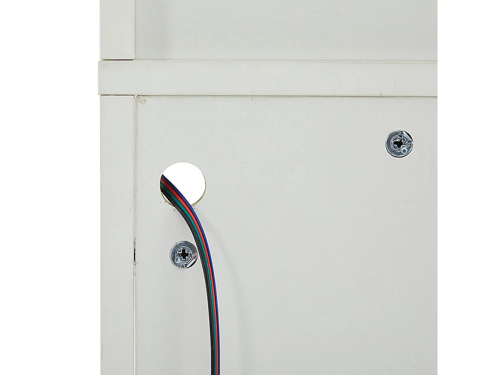 Vitrine LED brillante avec éclairage 1 étagère en verre vitrine sur pied armoire haute blanc