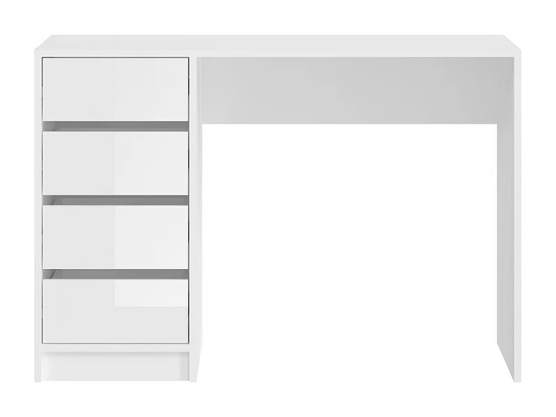 Coiffeuse ESTRELLA blanche sans miroir – 110 cm, 4 tiroirs, style classique