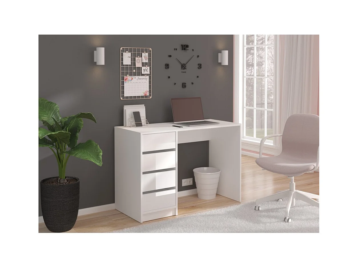 Coiffeuse ESTRELLA blanca sin espejo – 110 cm, 4 cajones, estilo clásico