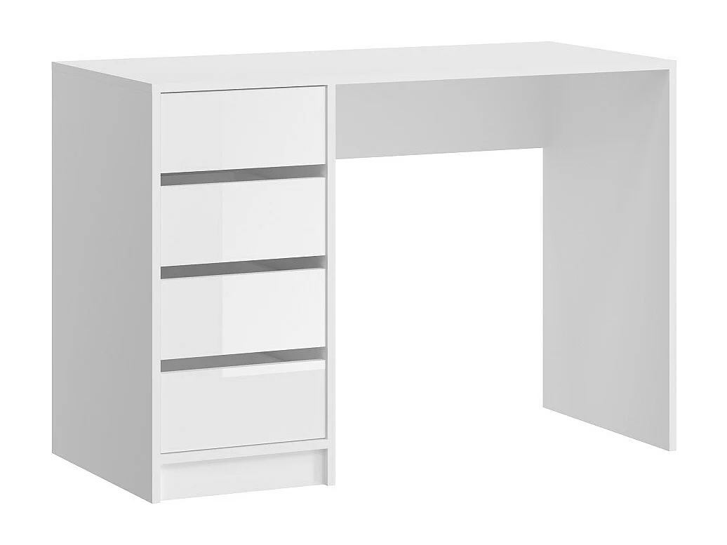 Coiffeuse ESTRELLA blanche sans miroir – 110 cm, 4 tiroirs, style classique