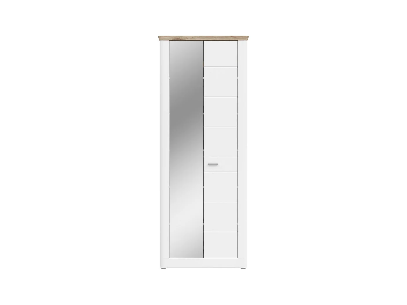 Mueble para zapatos CAMPAGNA blanco mate con espejo – 2 puertas, 6 estantes