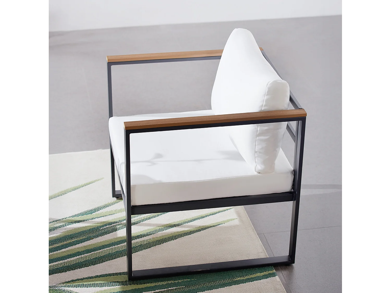 Loungeset voor tuin 2-zits antraciet grijs en houtlook + tafel VIGO