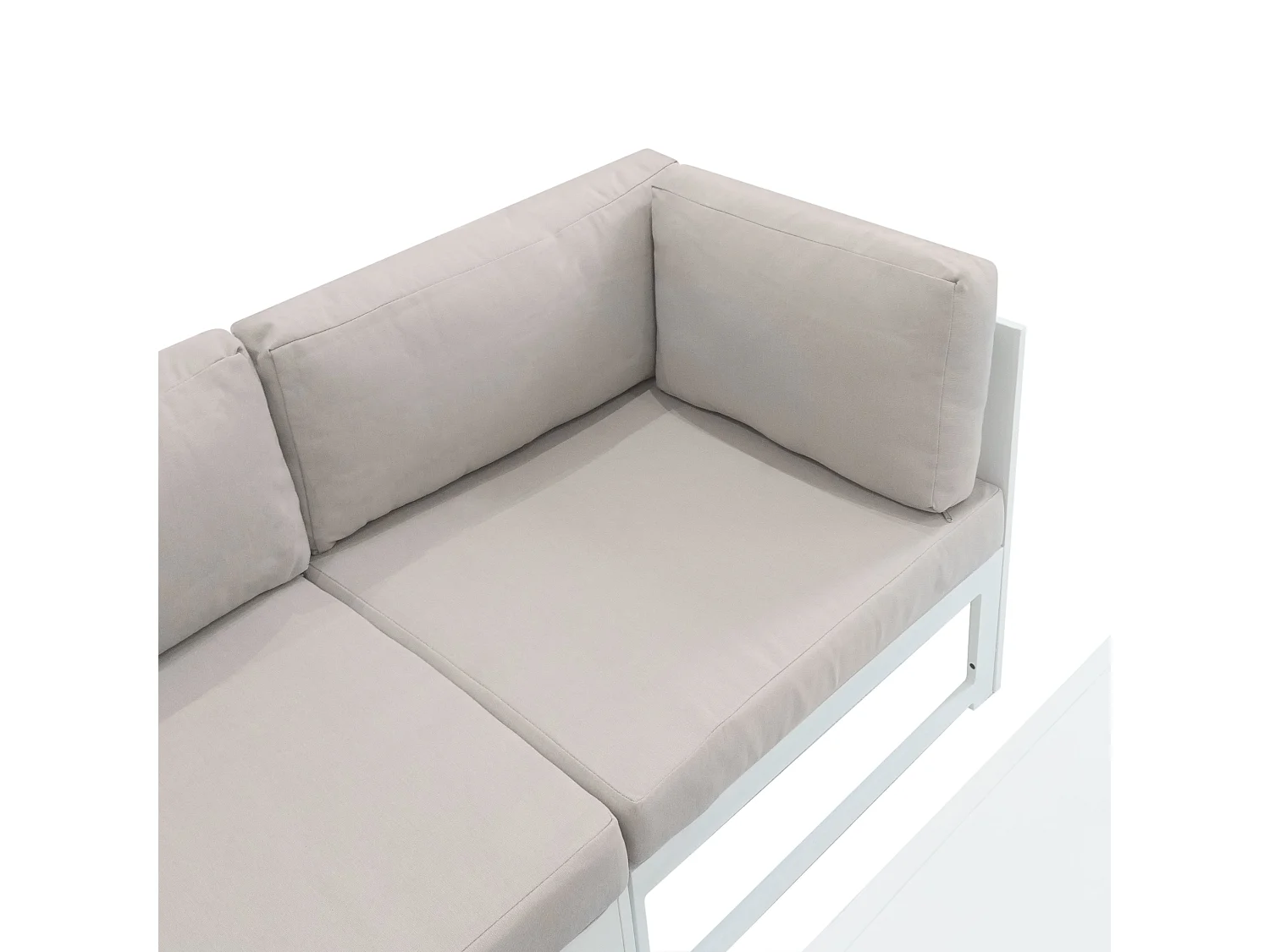 Mueble Modular de Jardín 9 Plazas Sillón y Mesa para Fogata - Blanco