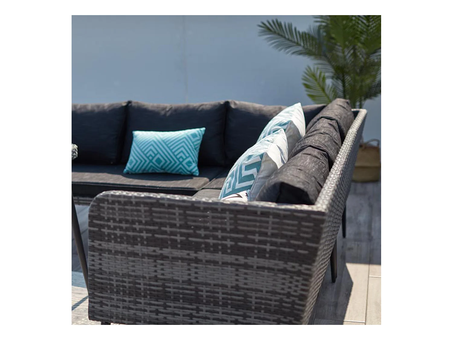 Gartenmöbelset 9 Plätze Polyrattan Anthrazitgrau BARACOA