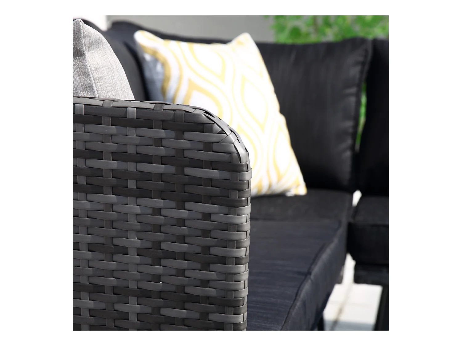 Gartenmöbelset 9 Plätze Polyrattan Anthrazitgrau BARACOA