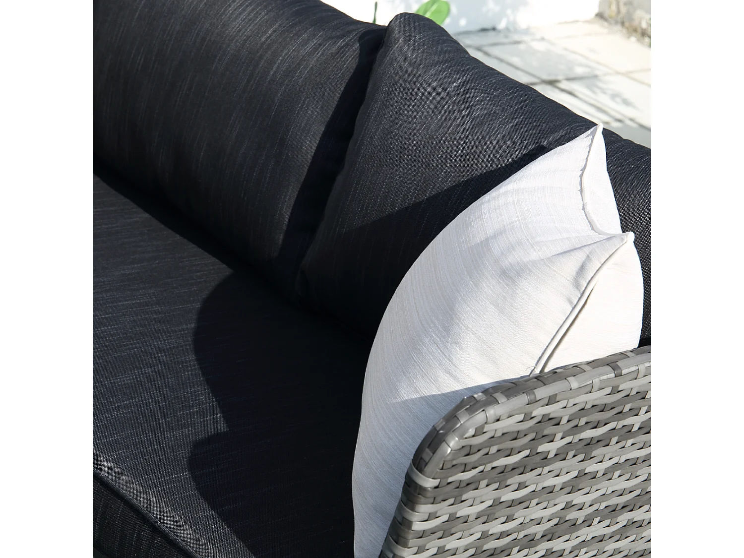 Gartenmöbelset 9 Plätze Polyrattan Anthrazitgrau BARACOA