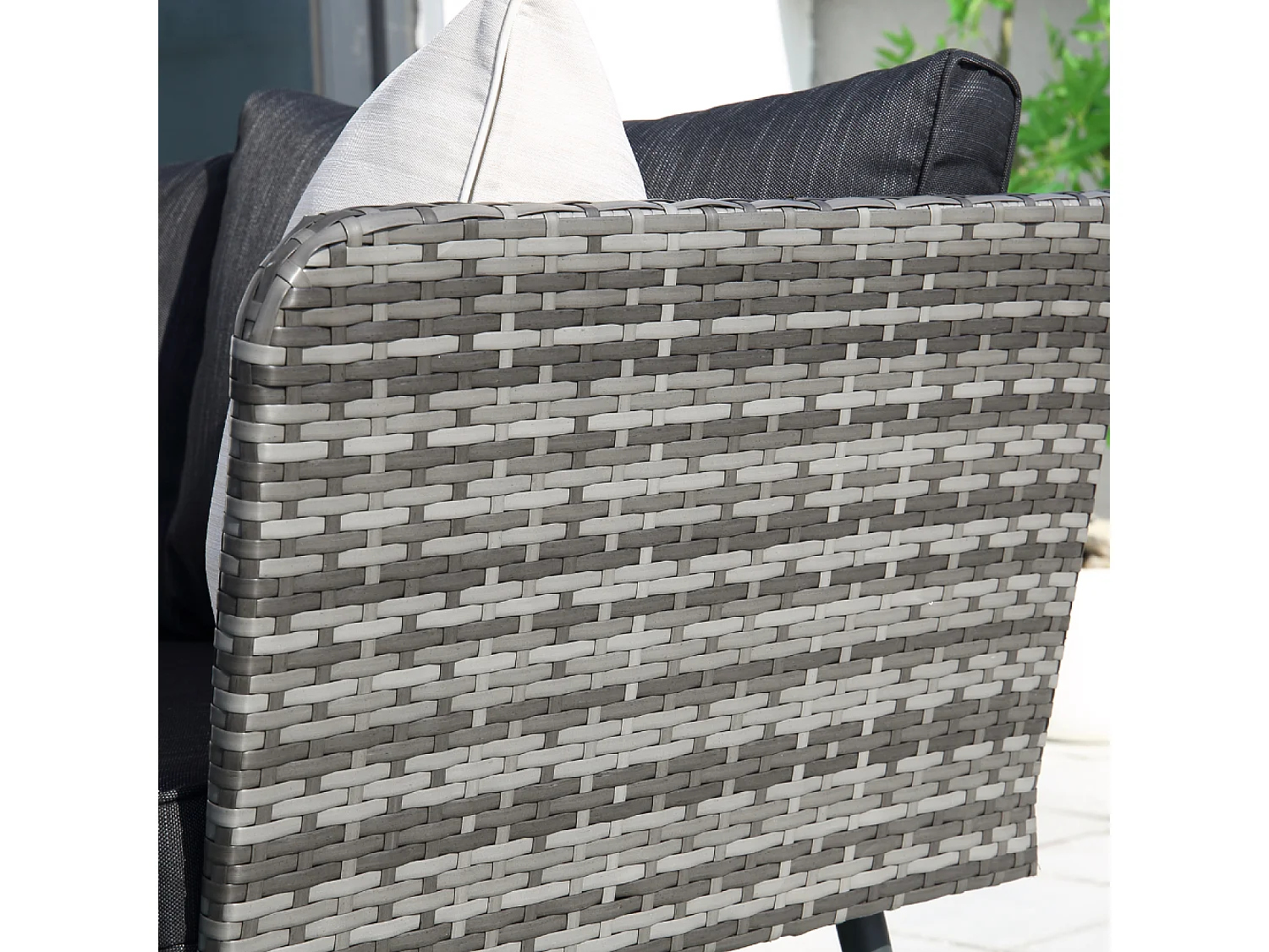 Gartenmöbelset 9 Plätze Polyrattan Anthrazitgrau BARACOA