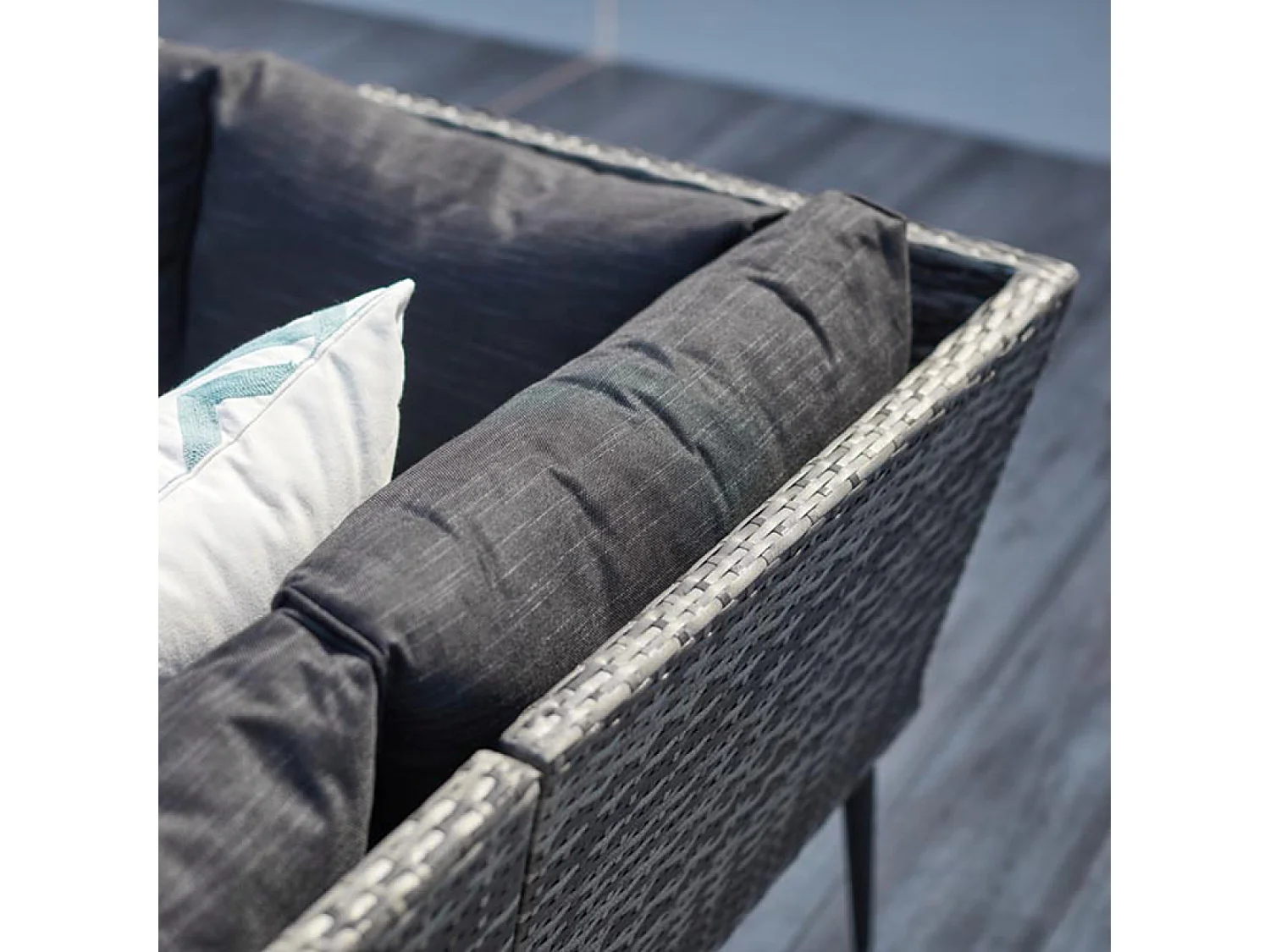 Gartenmöbelset 9 Plätze Polyrattan Anthrazitgrau BARACOA