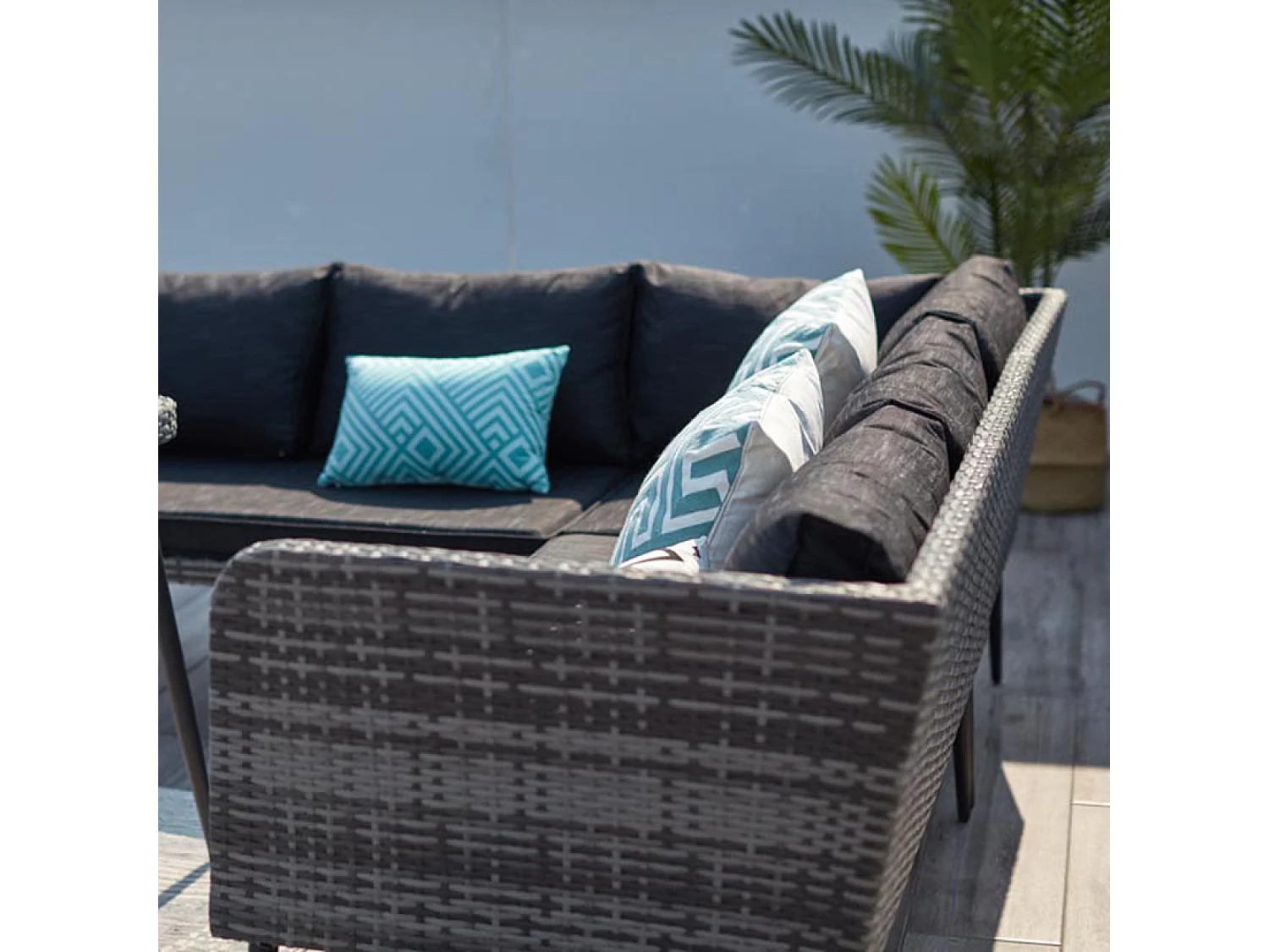 salon de jardin 9 places résine tressée anthracite BARACOA