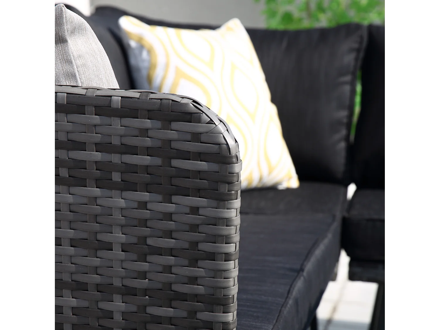 Conjunto de Jardim 9 Lugares Rattan Cinza Antracite BARACOA