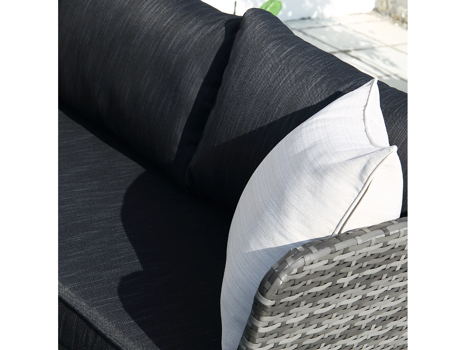 Conjunto de Jardim 9 Lugares Rattan Cinza Antracite BARACOA