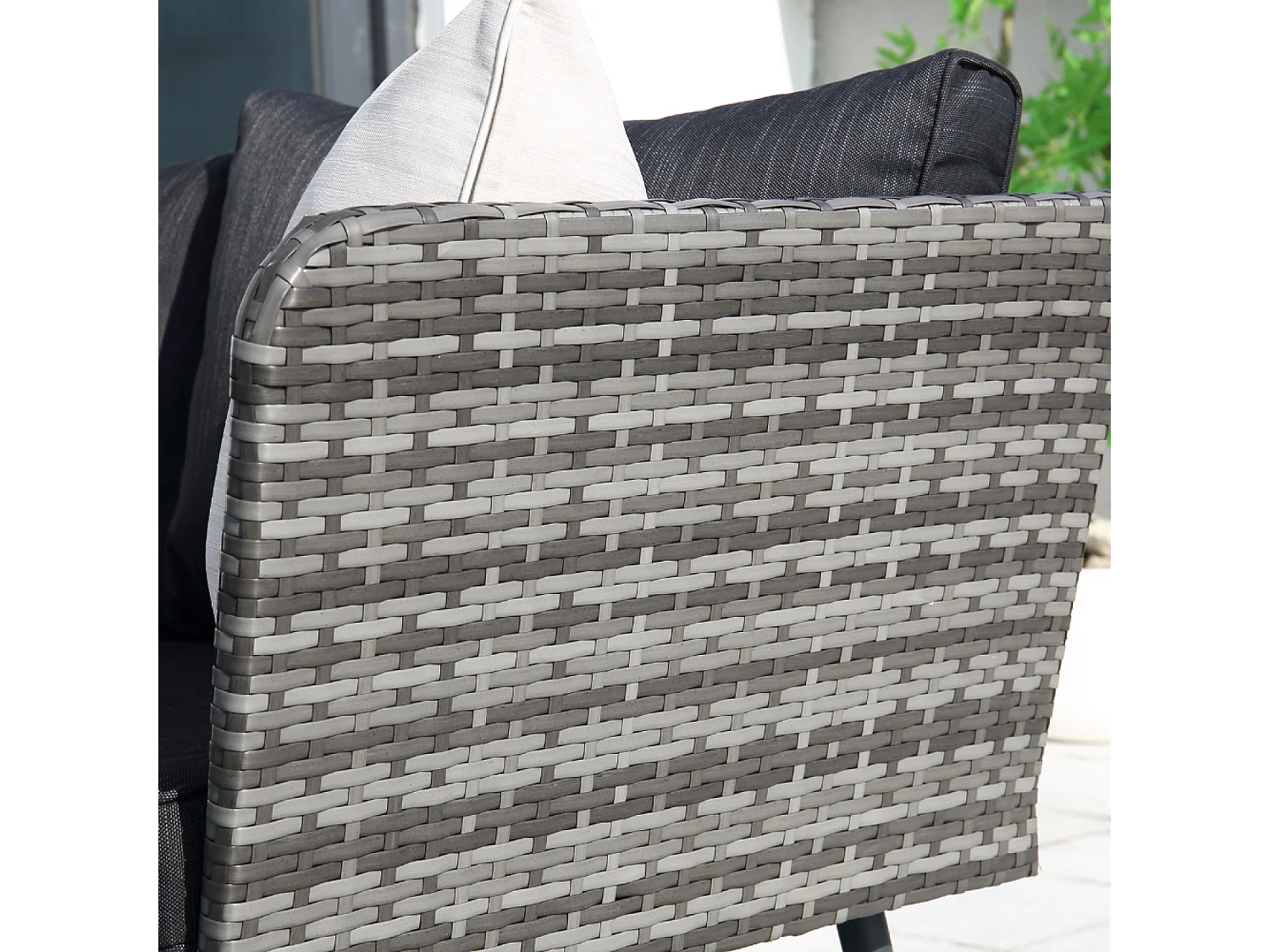 Conjunto de Jardim 9 Lugares Rattan Cinza Antracite BARACOA