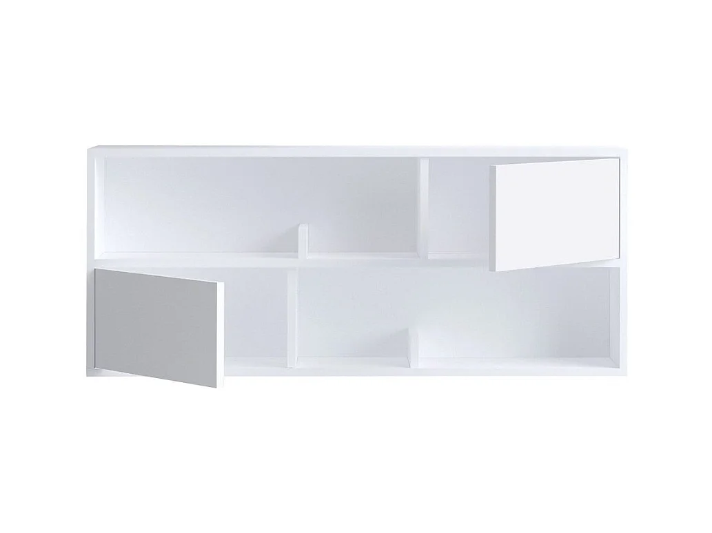 Consola suspendida blanca con 2 compartimentos y 2 puertas L120 cm - FORKIS