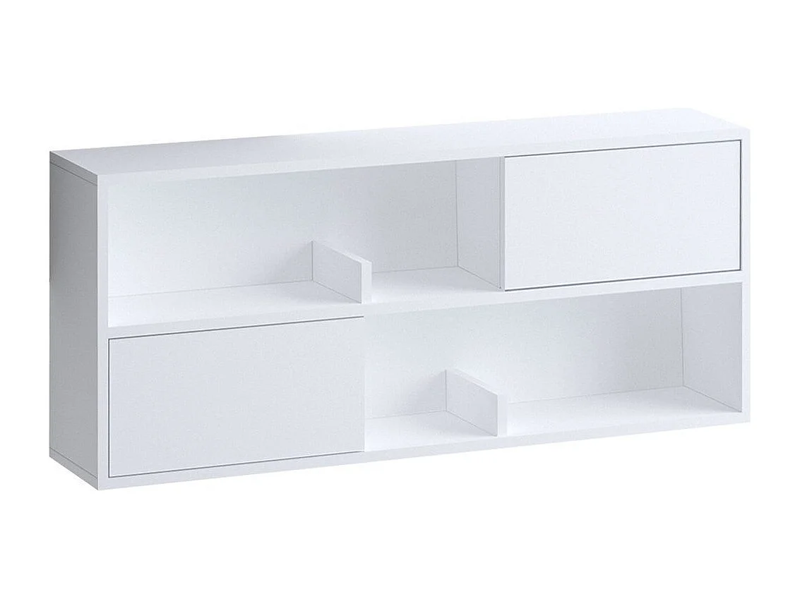Console suspendue blanche 2 niches et 2 portes L120 cm - FORKIS