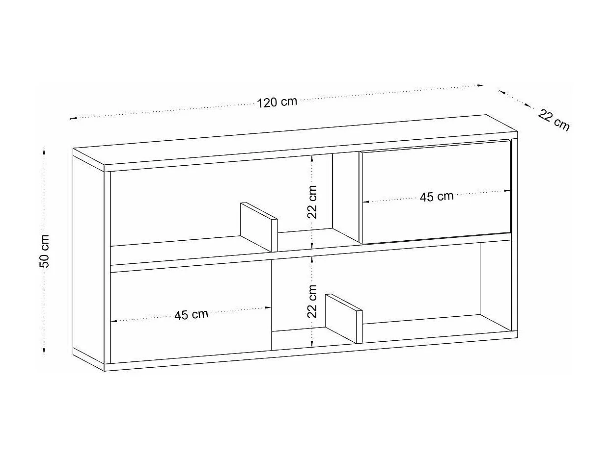Console suspendue blanche 2 niches et 2 portes L120 cm - FORKIS