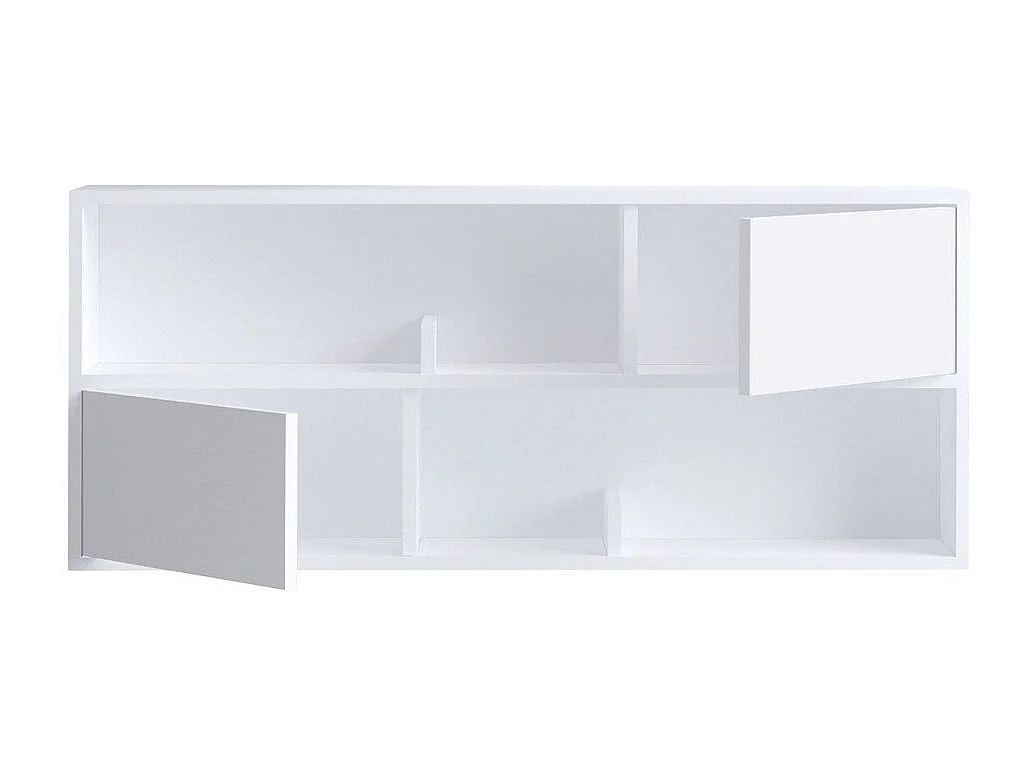 Console suspendue blanche 2 niches et 2 portes L120 cm - FORKIS