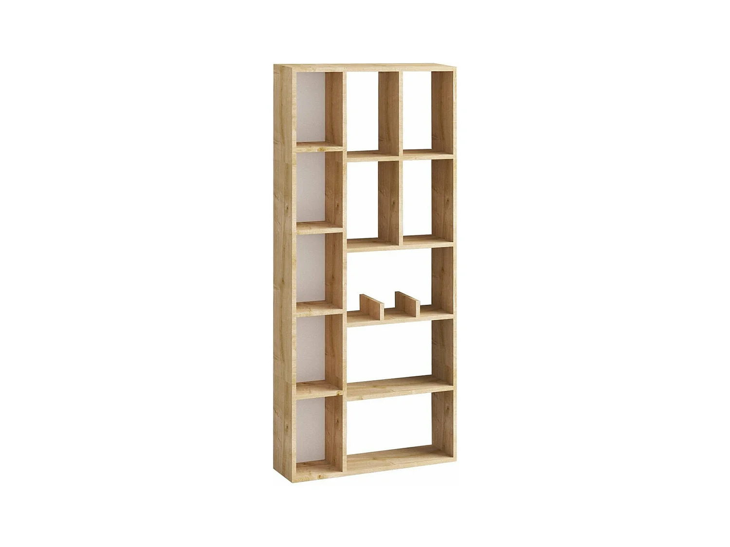 Bibliothèque 12 niches décor chêne saphir H170 cm - DEMIOS