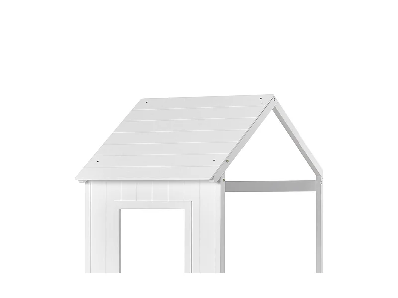 Lits superposés enfant 2 x 90 x 200 cm - avec échelle et garde-corps - charge max 120kg - Pin - Blanc