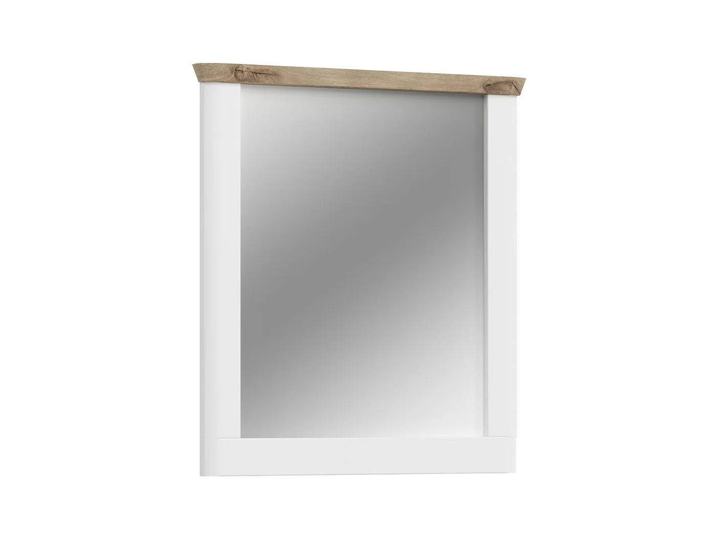 Espejo CAMPAGNA blanco y roble – 77x87 cm, estilo campestre