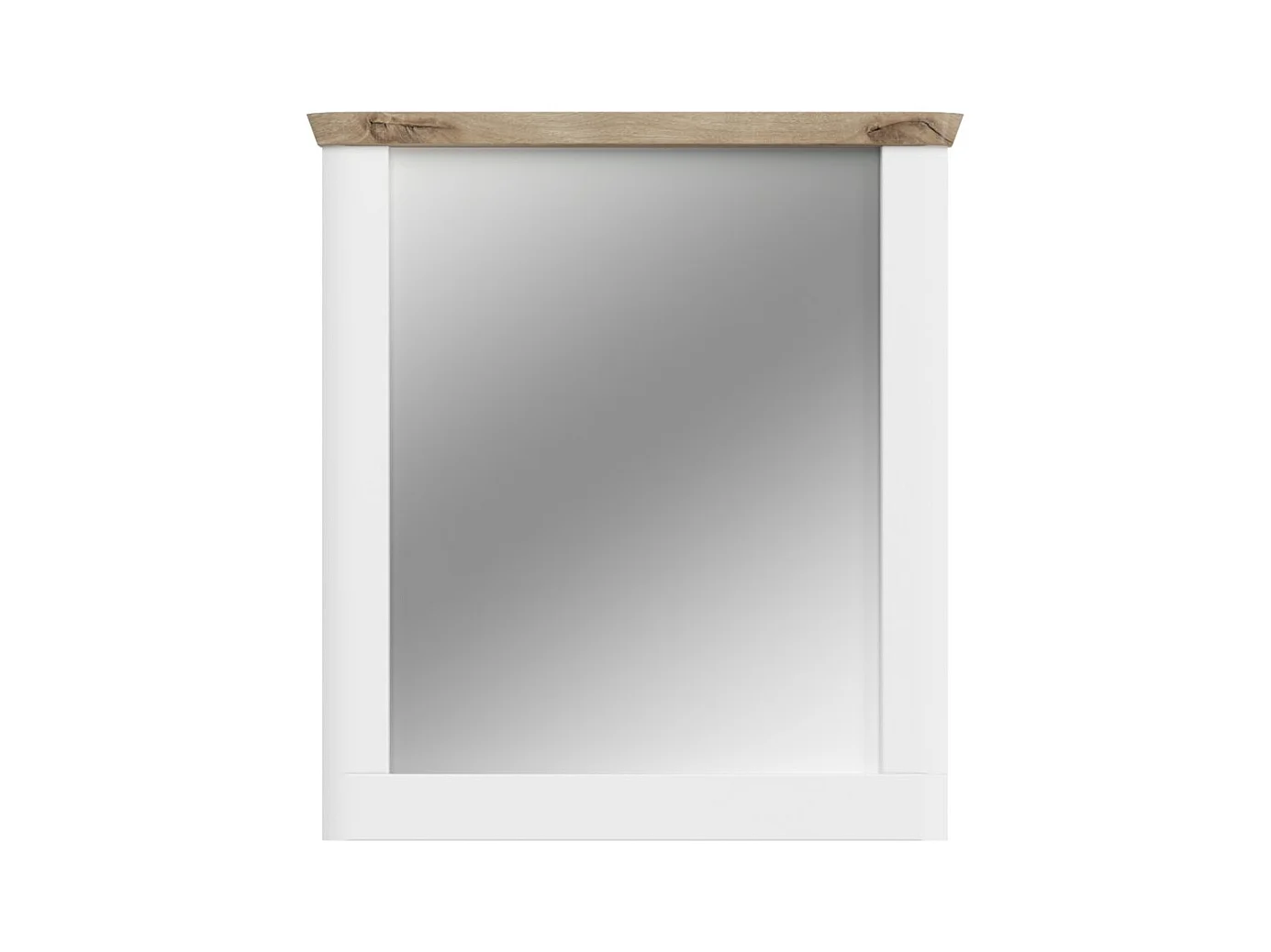 Espejo CAMPAGNA blanco y roble – 77x87 cm, estilo campestre