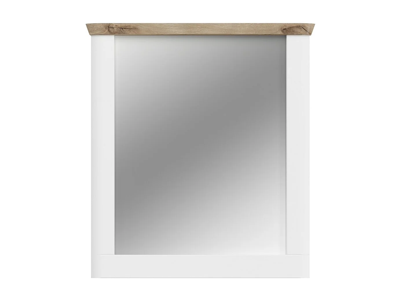 Espelho CAMPAGNA branco e carvalho – 77x87 cm, estilo campestre