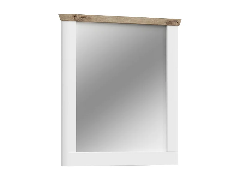 Espelho CAMPAGNA branco e carvalho – 77x87 cm, estilo campestre