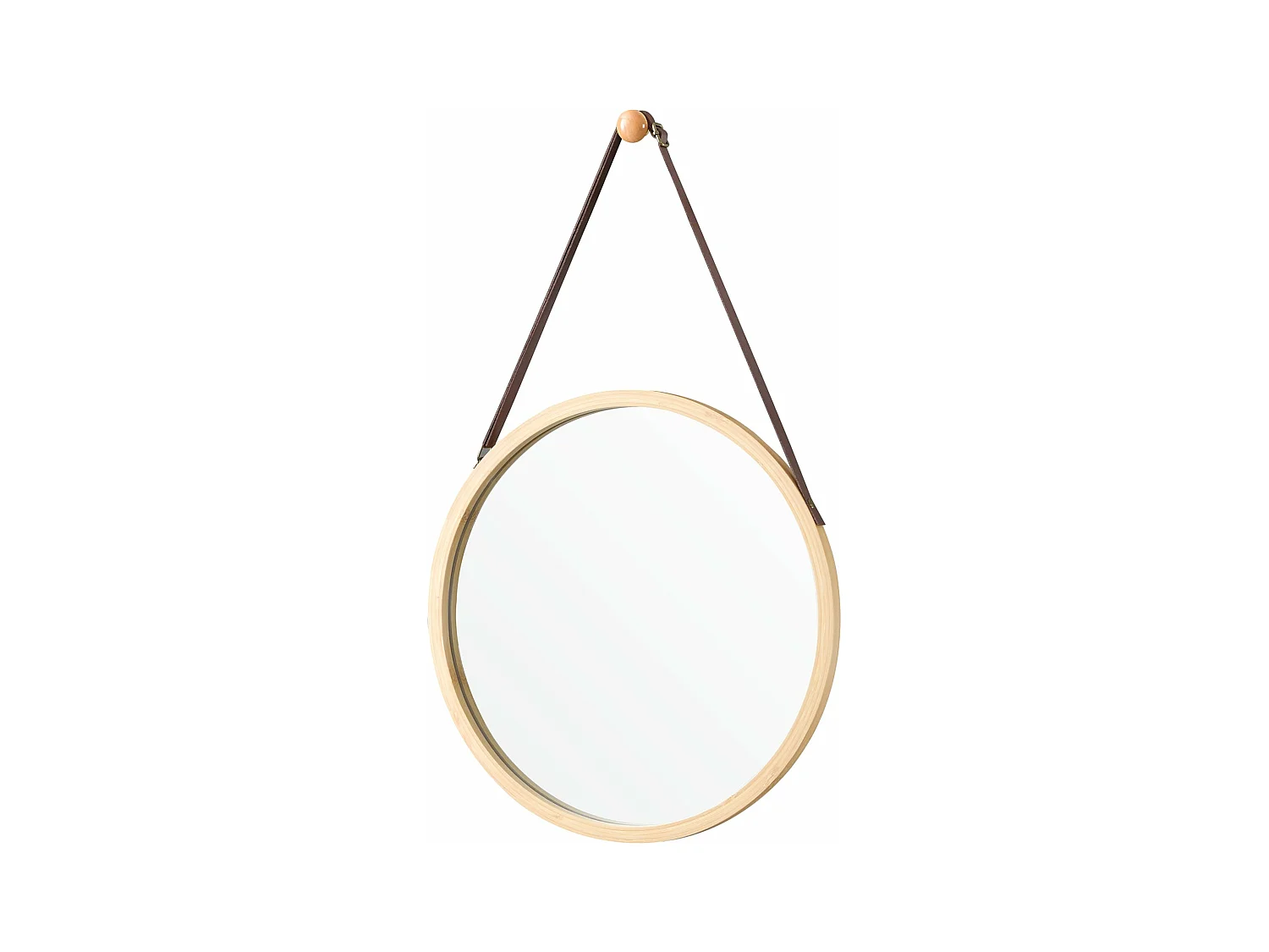 Espejo de pared con marco de bambú 35 cm 03_0007893