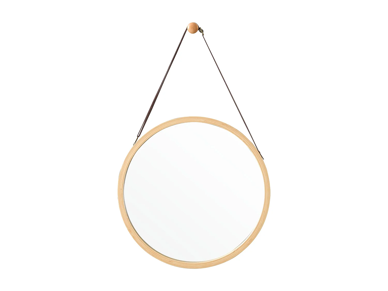 Espejo de pared con marco de bambú 35 cm 03_0007893