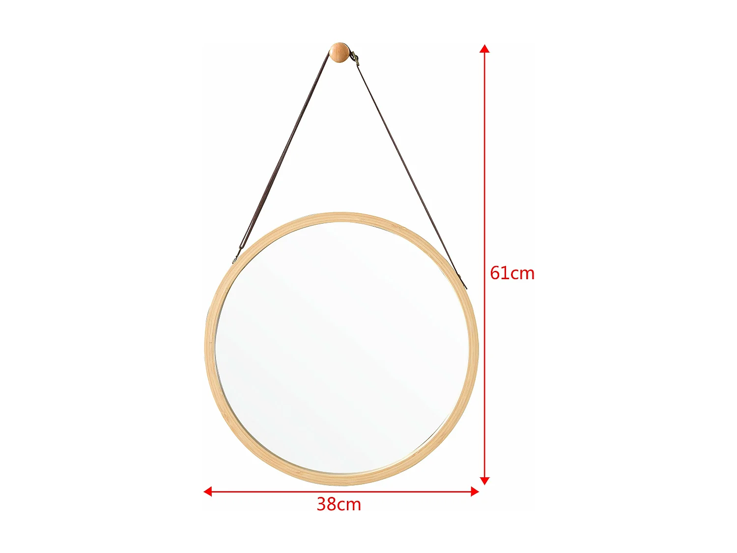 Specchio da parete con cornice in bambù 35 cm 03_0007893