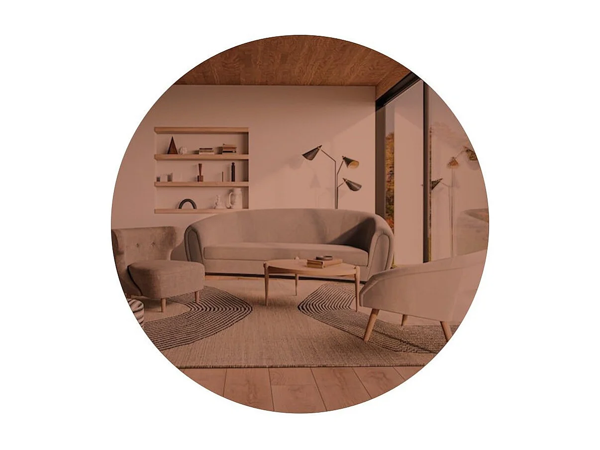 Espelho Ecológico Flotal-e - 70x70 cm - Elegante Design em Bronze e Dourado para sua Decoração Moderna