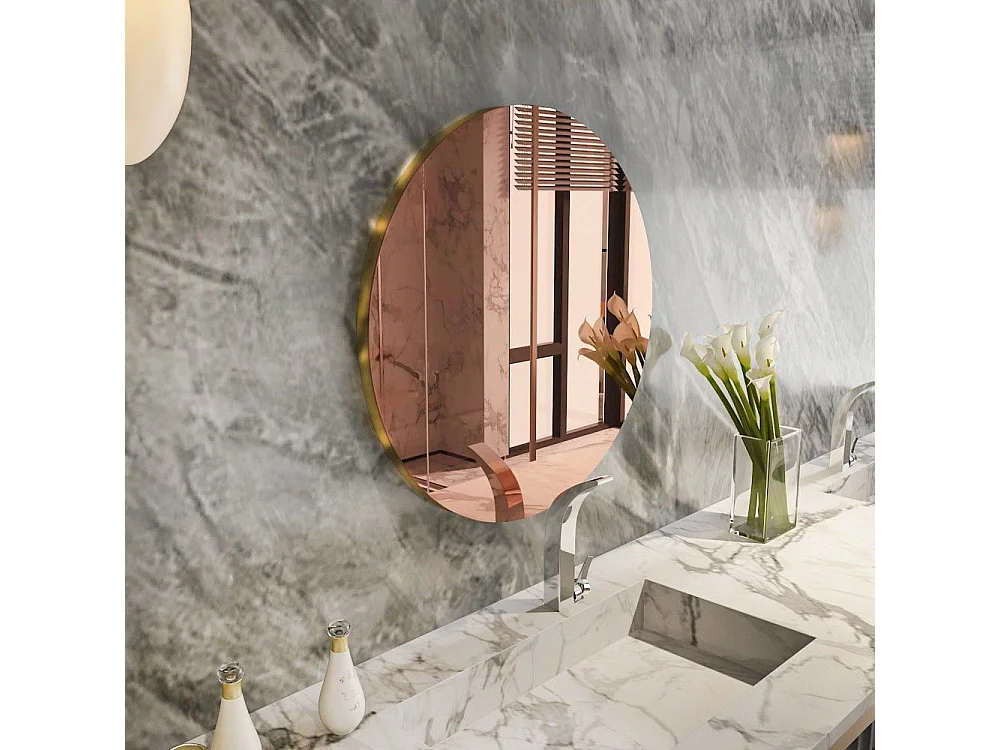 Espelho Ecológico Flotal-e - 70x70 cm - Elegante Design em Bronze e Dourado para sua Decoração Moderna