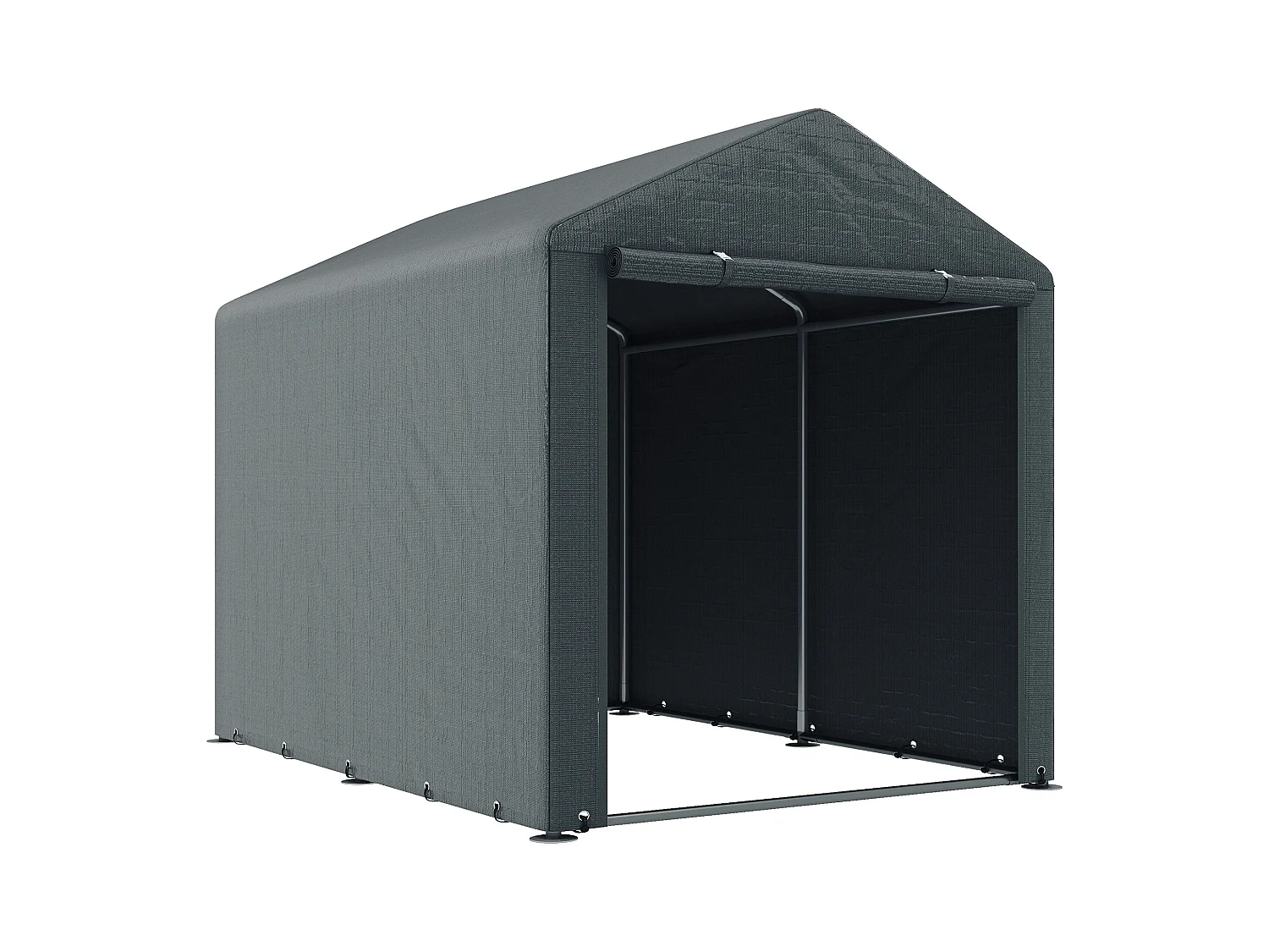 Abri de jardin tente de stockage portable abri de vélo garage pour extérieur avec cadre en acier galvanisé et grande porte, 1,6 x 2,2 m gris foncé