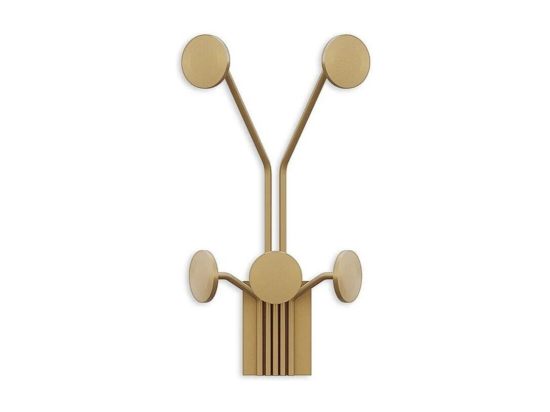 Appendiabiti da parete con 5 ganci in metallo dorato H40 cm - GIRAFFE